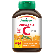 Front of Jamieson Vitamins Chewable Vitamin C Natural Tangy Orange, 100+20 Tablets