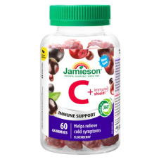 Front of Jamieson Vitamins Vitamin C + Immune Shield Gummies Elderberry, 60 Gummies