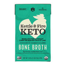 Front of Kettle & Fire Chicken Bone Broth Coconut Curry & Lime, 479g