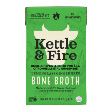 Front of Kettle & Fire Beef Bone Broth Lemongrass Ginger Pho