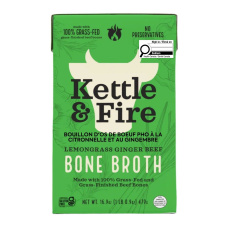 Front of Kettle & Fire Beef Bone Broth Lemongrass Ginger Pho - bone broth cleanse - beef bone broth - pho soup