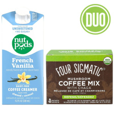 Front of Four Sigmatic + Nutpods Keto Coffee Creamer Combo