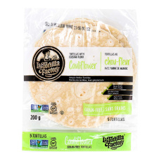 Front of La Tortilla Factory 8” Cauliflower Tortillas, 5 Tortillas