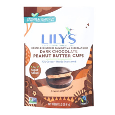 Front of Lily's Dark Chocolate Peanut Butter Cups, 91g