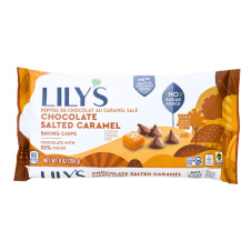 Front of Lily's Baking Chips Chocolate Salted Caramel Flavour, 255g