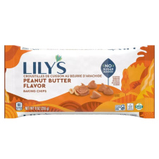 Front of Lily’s No Sugar Added Peanut Butter Flavour Baking Chips, 255g