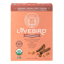 Front of Lovebird Grain Free Cereal Cinnamon - Paleo Breakfast Cereal - Grain Free Cereal - Gluten Free Cereal - AIP Breakfast Cereal