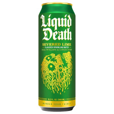 Front of Liquid Death Sparkling Water Severed Lime - Water In A Can - Sparkling Water Can - Water That Looks Like Beer