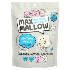 Front of Max Sweets Sugar Free Marshmallows Max Mallow Lightning Vanilla, 96g