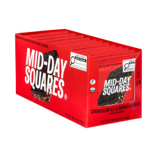 Front of Mid-Day Squares Plant-Based Chocolate Bar Almond Crunch