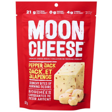 Front of Moon Cheese Crunchy Cheese Snack Pepper Jack - High Protein Snack - Keto Friendly Snack - Real Cheese Snack