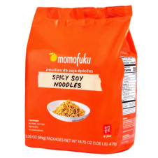 Front of Momofuku Noodles Spicy Soy - Momofuku Instant Noodles - Spicy Garlic Noodles - Spicy Asian Noodles
