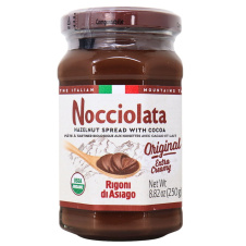 Front of Nocciolata Organic Hazelnut Spread With Cocoa And Milk - Organic Nut Spread - Healthy Palm oil Free Nut Spread - Kosher Hazelnut Spread