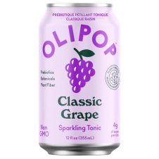Front of OLIPOP Low Sugar Prebiotic Sparkling Tonic Classic Grape