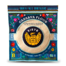 Front of Siete Cassava & Coconut Flour Tortillas 8-Count, 200g