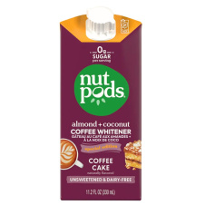Front of Nutpods Special Edition Unsweetened & Dairy Free Almond + Coconut Creamer Coffee Cake, 330mL