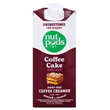 Front of Nutpods Special Edition Unsweetened & Dairy Free Almond + Coconut Creamer Coffee Cake, 330mL