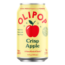 Front of OLIPOP Prebiotic Soda Sparkling Tonic Crisp Apple - Prebiotic Soda -Healthy Soda Alternatives - Healthy Soft Drinks