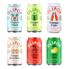 Front of OLIPOP Prebiotic Soda Sparkling Tonic Variety Pack - Prebiotic Drink - Best Prebiotic Drink - Gut Health Drink
