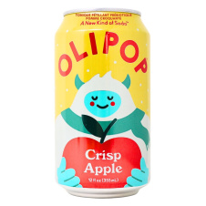 Front of OLIPOP Prebiotic Soda Sparkling Tonic Crisp Apple - Prebiotic Soda -Healthy Soda Alternatives - Healthy Soft Drinks