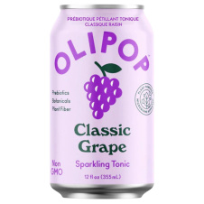 Front of OLIPOP Low Sugar Prebiotic Sparkling Tonic Classic Grape - Prebiotic Drink - Best Prebiotic Drink - Gut Health Drink