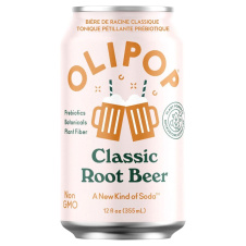 Front of OLIPOP Low Sugar Sparkling Prebiotic Tonic Classic Root Beer - Healthy Alternative To Soft Drinks - Prebiotic Soda Canada - Healthy Root Beer