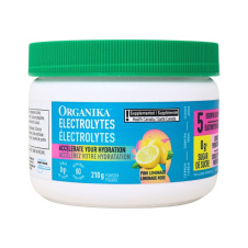 Front of Organika Sugar-Free Electrolyte Powder Pink Lemonade 60 Servings