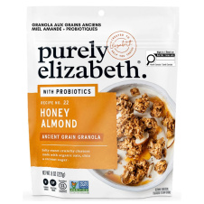 Front of Purely Elizabeth Honey Almond + Probiotics Granola - Gluten Free Granola - Protein Granola - Healthy Granola