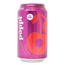 Front of Poppi Prebiotic Soda Cherry Cola - Gut Health Soda - Prebiotic Soda Canada - Poppi Drink