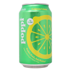Front of Poppi Prebiotic Soda Lemon Lime - Prebiotic Soda Canada - Poppi Drink - Poppi Canada