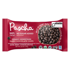 Front of Pascha Chocolate Chips Unsweetened, 250g