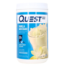 Front of Quest Whey and Casein Blend Protein Powder Vanilla Milkshak