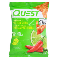 Front of Quest Protein Tortilla Chips Chili Lime - Protein Chip - Keto Chip - Spicy Tortilla Chips