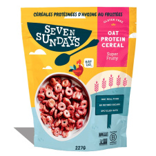Front of Seven Sundays Protein Oat Cereal Healthy Breakfast Cereal Low Sugar Cereal Super Fruity