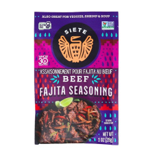 Front of Siete Fajitas Seasoning Mix Spice Mix Beef Fajitas - Fajita Spices - Fajita Seasoning Mix - Steak Fajitas Seasoning