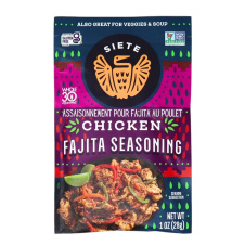 Front of Siete Chicken Fajita Seasoning Mix - Fajita Spice Mix - Healthy Chicken Fajitas - Fajita Seasoning Mix
