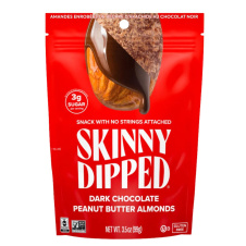 Front of Skinny Dipped Almonds Peanut Butter Dark Chocolate
