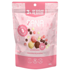 Front of Sana Sweet Life No Added Sugar Crunchy Chocolate Protein Bites Neopolitan - Less Sugar Chocolate - High Protein Chocolate - High Protein Snack