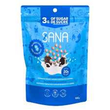 Front of Sana Sweet Life Protein Chocolate Bites High Protein Low Carb Chocolate Cookies And Cream - No Added Sugar Chocolate - Protein Keto Chocolate - High Protein Low Sugar Chocolate