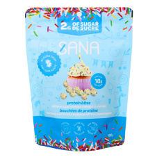 Front of Sana Sweet Life No Added Sugar Protein Bites Birthday Cake Chocolate - High Protein Chocolate - No Added Sugar Chocolate - Protein Keto Chocolate