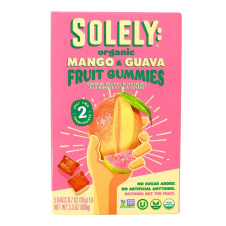 Front of Solely Organic Mango and Guava Gummies, 100g