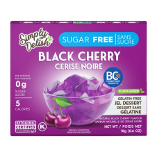 Front of Simply Delish Keto Natural Black Cherry Flavour Jel Dessert, 18g
