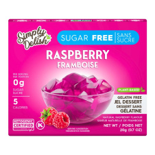 Front of Simply Delish Keto Raspberry Jel Dessert, 20g