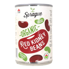 Front of Sprague Organic Red Kidney Beans Pressure Cooked Beans