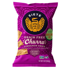 Front of Siete Grain-Free Cinnamon Chips Churro Strips, 142g