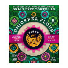 Front of Siete Grain Free Chickpea Flour Tortilla