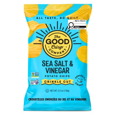 Front of The Good Crisp Company Crinkle Cut Potato Chips Gluten-Free Potato Chips Sea Salt & Vinegar - Gluten Free Chips Canada - Crinkle Cut Potato Chips - Healthy Potato Chips
