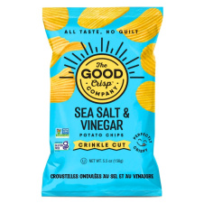 Front of The Good Crisp Company Crinkle Cut Potato Chips Gluten-Free Potato Chips Sea Salt & Vinegar - Gluten Free Chips Canada - Crinkle Cut Potato Chips - Healthy Potato Chips