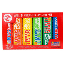 Front of Tony's Chocolonely Rainbow Tasting Pack, 6 Bars, 288g