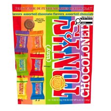 Front of Tony's Chocolonely Chocolate Tiny Chocolate Bars Variety Pouch